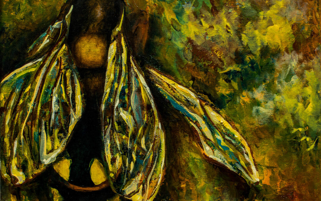 11x14 oil on canvas gold wasp